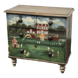 19th Century Paint Decorated Pine Chest of Drawers. Original Price: $1,950