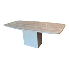 Vintage Postmodern Italian Travertine Dining Table