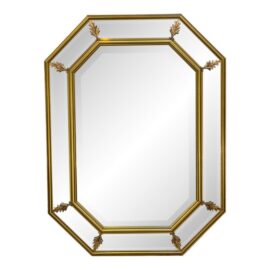 Late 20th Century Bombay Company Florence Italian Beveled Gold Gilt Octagonal Mirror.