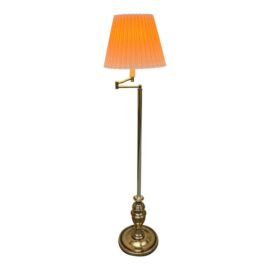 Vintage Brass Swing Arm Floor Lamp