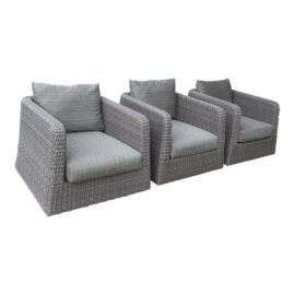 Janus Et Cie Zeya Outdoor Lounge Chairs, Set of 3. Original Price: $12,900