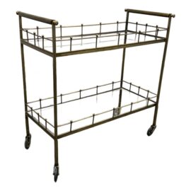 Arteriors Home Lisbon Brass + Plexiglass Bar Cart