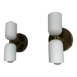 In Common With Glass Up Down Wall Sconces, Pair. Original Price: $1,400