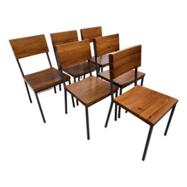 West Elm Rustic Side Dining Chairs, Set of Six. Original Price: $1,700