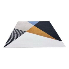 8ft X 10ft Surya Emma Geometric Mid-Century Area Rug, Black/Saffron. Original Price: $650
