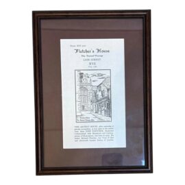 Vintage Fletcher's House Promotional Flyer, Mounted and Framed