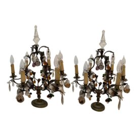 19th Century French Crystal Girandoles, Pair