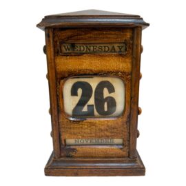 Victorian Oak Perpetual Desk Calendar