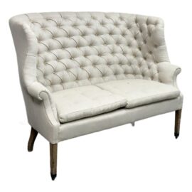 Restoration Hardware 19th Century Style English Wing Settee. Original Price: $3,000