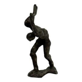 Vintage Abstract Male Bronze Figure Sculpture
