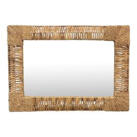 Woven for Pottery Barn Cameron Jute Rectangular Wall Mirror. Original Price: $650