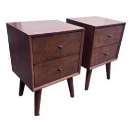 Alpine Furniture Flynn Nightstands, Pair. Original Price: $450