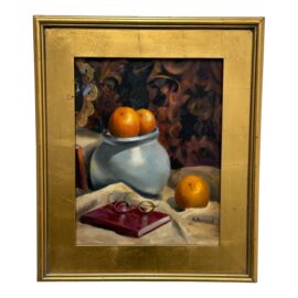 Ann Arnold Custom Framed Oil on Canvas of Still Life