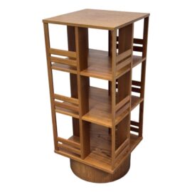 Scandinavian Teak Wood Spinning Bookcase