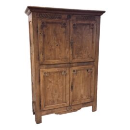 Antique Wooden Armoire With Interior Shelving