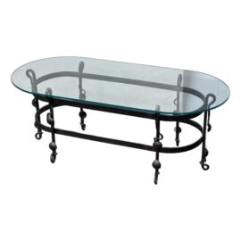 Vintage Iron + Glass Coffee Table