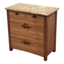 Rustic Style Chest of Drawers With Granite Surface