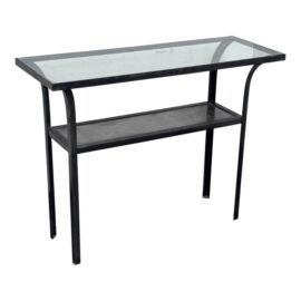 Dark Iron With Glass Inset Console/Entry Table