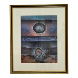Circa 2002 Moises Ramos Mixed Media Abstract Painting