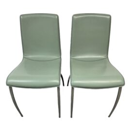 Cattelan Italia July Leather Side Chairs, Pair. Original Price: $2,000