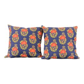 Tulu Textiles Alma Blue Throw Pillows, Pair. Original Price: $330