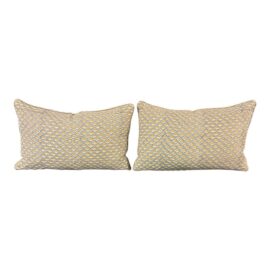 Walter G. Naples Moss Azure Lumbar Pillows, Pair. Original Price: $330