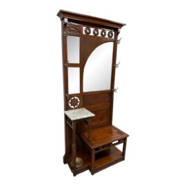 Late 19th Century Arts & Crafts Walnut Hall Tree