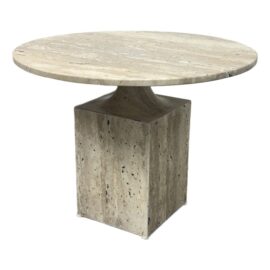 NEW Vincent Dupont-Rougier for Christophe Delcourt Ouk Travertine Side Table. Original Price: $25,000