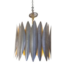 Barry Goralnick for Visual Comfort Burnished Silver Hatton Pendant, Large. Original Price: $2,700