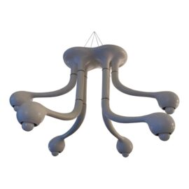 Entler Studio Ceramic Globe Chandelier, Matte White. Original Price: $7,275
