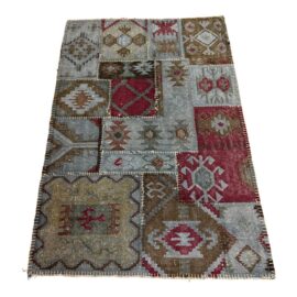 4ft × 5ft 11in Patchwork Stonewashed Kilim Rug