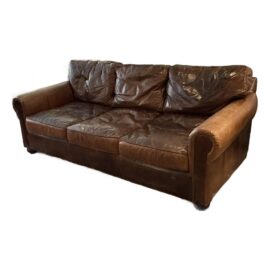 Restoration Hardware Lancaster Brompton Leather Sofa. Original Price: $6,580