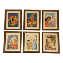 Circa 1930's Frank MacIntosh  Matson Cruise Line Menu Covers, Set of Six