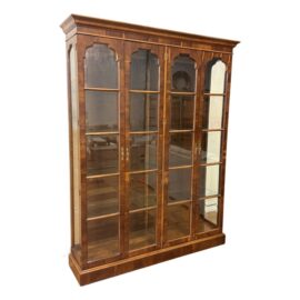 Vintage Henredon Burl Wood Double Lighted Curio China Cabinet. Original Price: $4,000