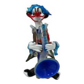 Vintage Murano Glass Clown Playing Saxophone