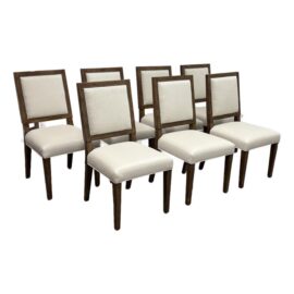 DC Custom by Jose Chavez Leather Dining Chairs, Set of Seven. Original Price: $7,000