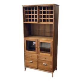Shell Lake Woodcrafters for Room & Board Linear Walnut Wood Kitchen Hutch. Original Price: $5,900