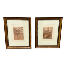 The Ponte Vecchio, Florence and Veduta Di Firenze Etchings, Pair