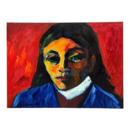 Circa 1993 Sarena Rosenfeld "One False Move" Original Painting, Signed