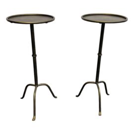 Creative Co-Op Antique Brass Metal Martini Cocktail Tables, Pair. Original Price: $120