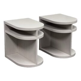 Bernhardt Stratum Side Tables + Shelves, Pair. Original Price: $2,300