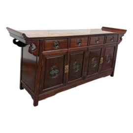 Vintage Rosewood Chinoiserie Credenza