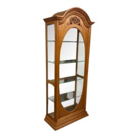 Pulaski Oak Curio Wood Cabinet