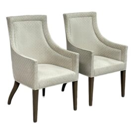 Custom Design Slope Arm Chairs, Pair