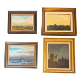 Circa 1970's James Davies Framed Landscape Series of Tee-Pee, Set of Four. Estimated Cost: $4,000