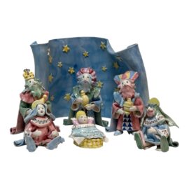 Gump's Vintage Italian Majolica Nativity Scene, Set of Seven