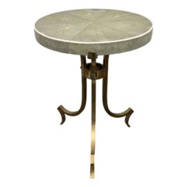Mid Century Style Shagreen + Brass Side Table. Original Price: $2,500
