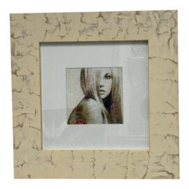 Portrait of Woman With Paisley Overlay, Framed. Estimated Cost: $400
