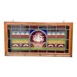 Vintage Stained Glass Window Panel