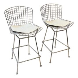 Harry Bertoia for Knoll Bertoia Counter Stools, Pair. Original Price: $3,600